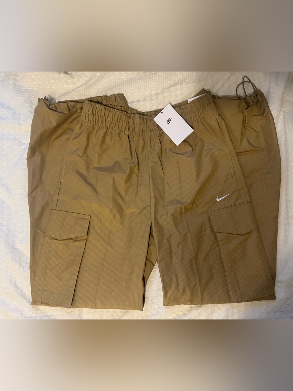 Nike Tan Cargo Shorts with White Swoosh